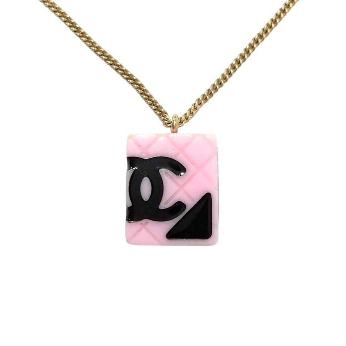 Chanel Cambon Line 05C Coco Mark Necklace GPg Pink (1 of 13)