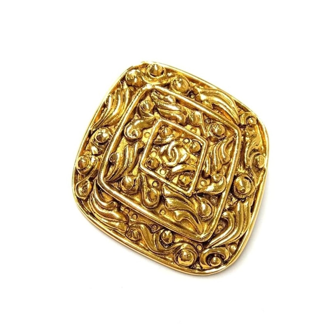 Chanel Vintage Coco Mark Arabesque Brooch 1157 (GPg Gold) (1 of 11)