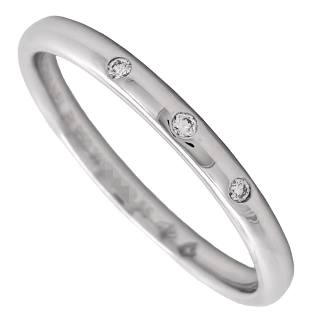 Chanel John Parisien 3-Diamond Ring, Size #55, Platinum 950, 3.3g, Women's. (1 of 7)