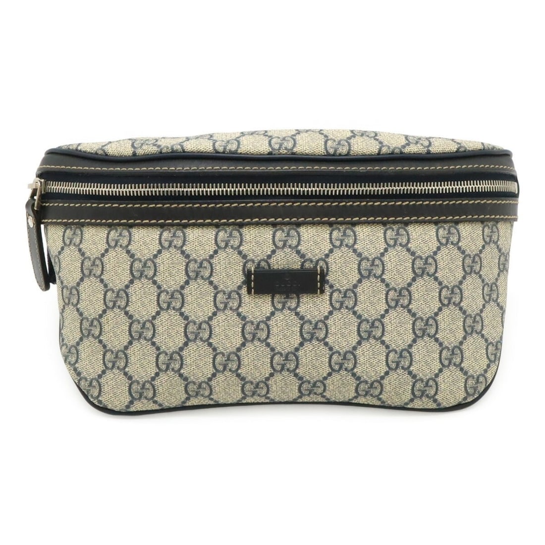 GUCCI GG Imprime Bag, Body Waist Pouch, Hip Leather, Navy Blue, 233269: --- Catalog ---Category: SizeSize (HxWxD): 14cm x 27.5cm / 5.51'' x 10.82''Category: DesignType: Pouch, Sling bagColor: NavyGender: WomenMaterial: Coated canvas , PVC , Leather Category: GeneralLine: 