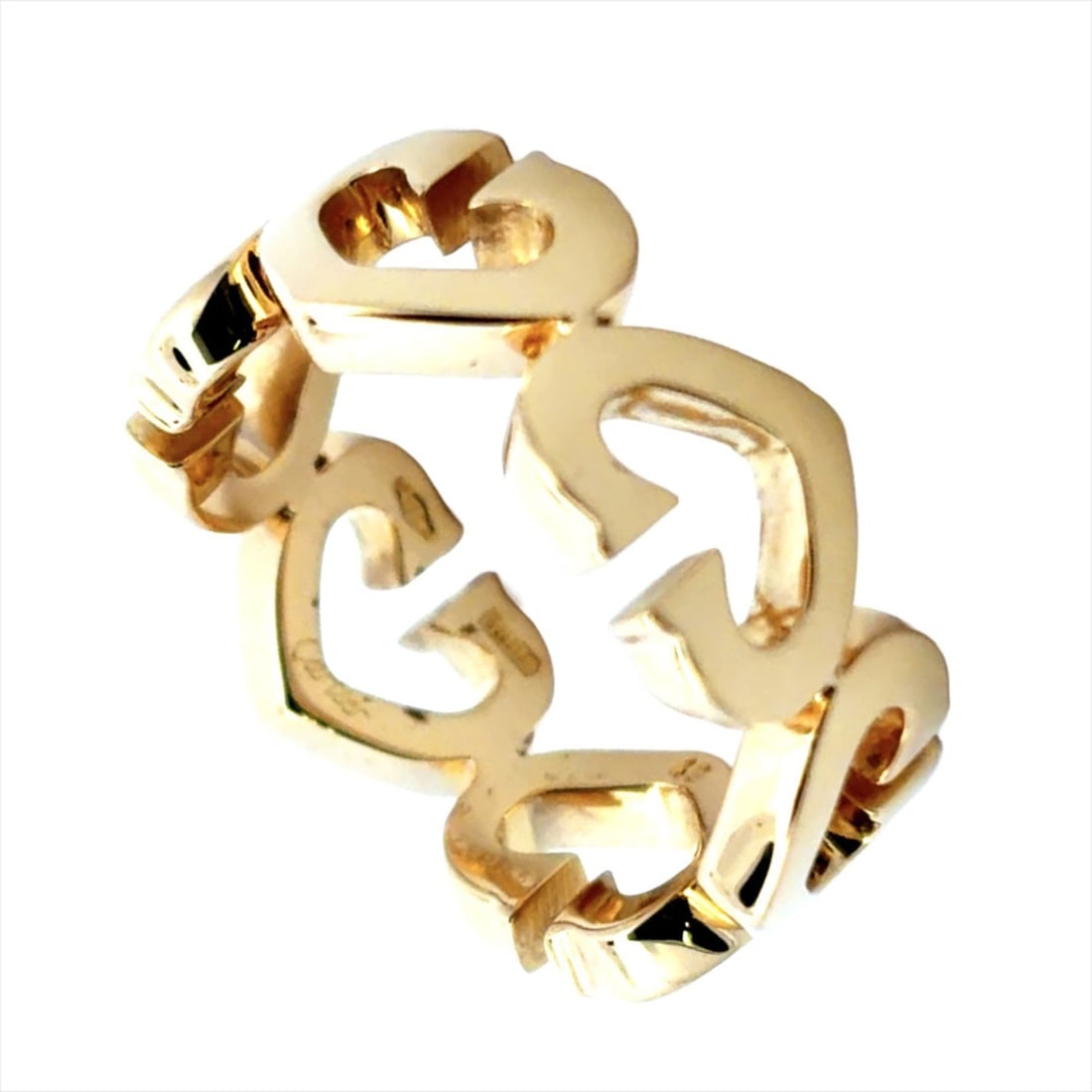 Cartier C Heart Ring, Size #49, 18K Yellow Gold, 6.4g, Women's. (1 of 20)
