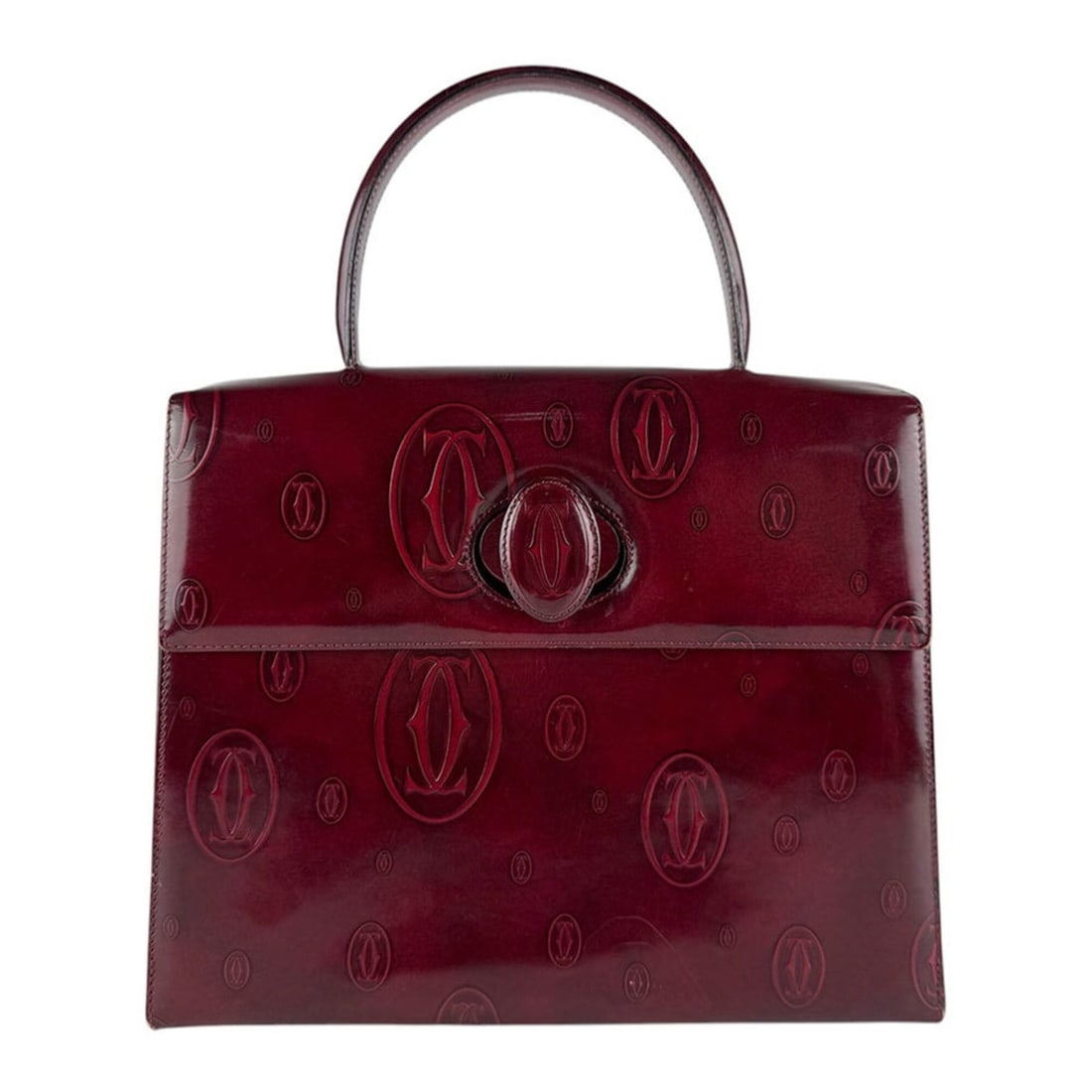 Cartier handbag, Happy Birthday design, leather, Bordeaux, women's, z9964 (1 of 12)