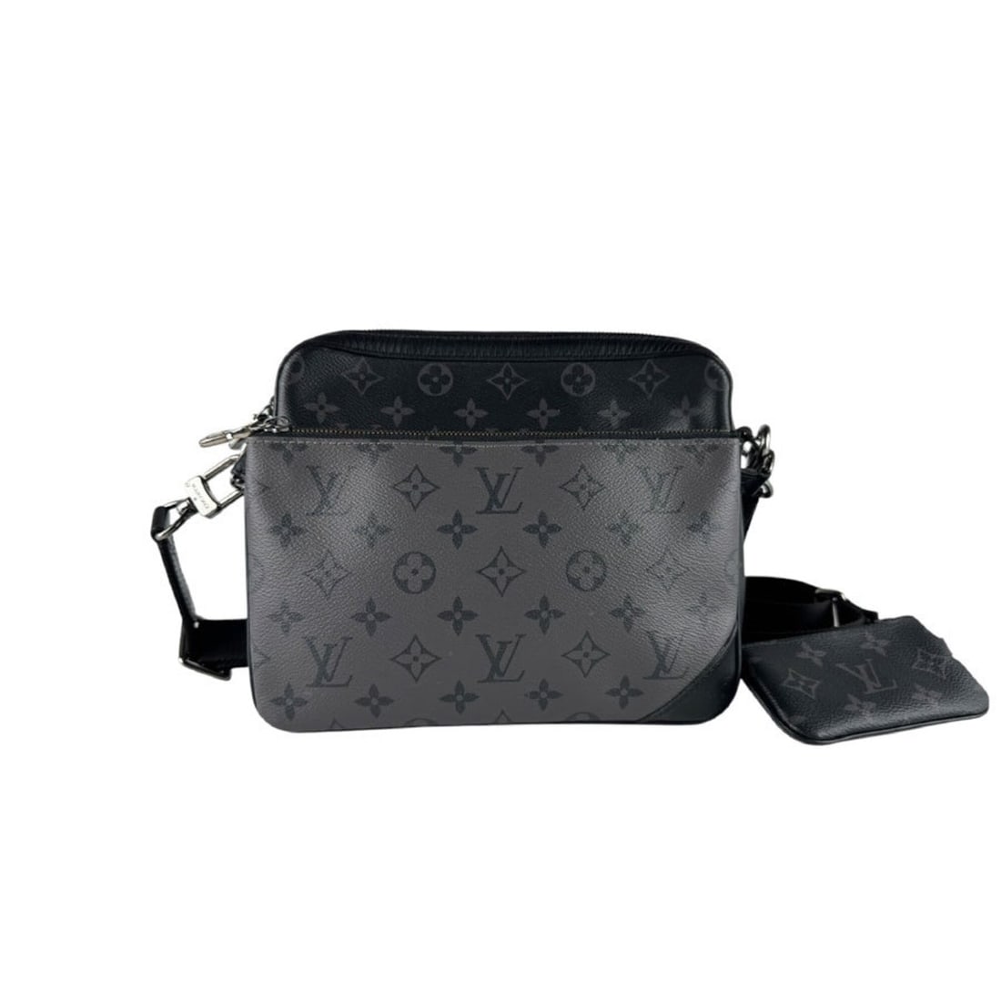 Louis Vuitton LOUIS VUITTON Shoulder Bag Monogram Eclipse Reverse Trio Black Gray Men's M69443 z9941 (1 of 12)