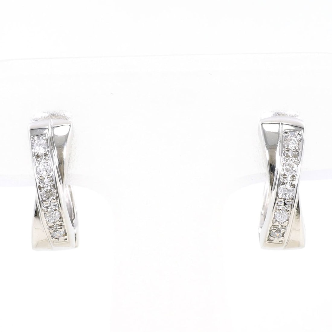 PT900 Platinum Earrings with 0.05ct Diamonds, Certificate of Authenticity Included, Total Weight (1 of 7)