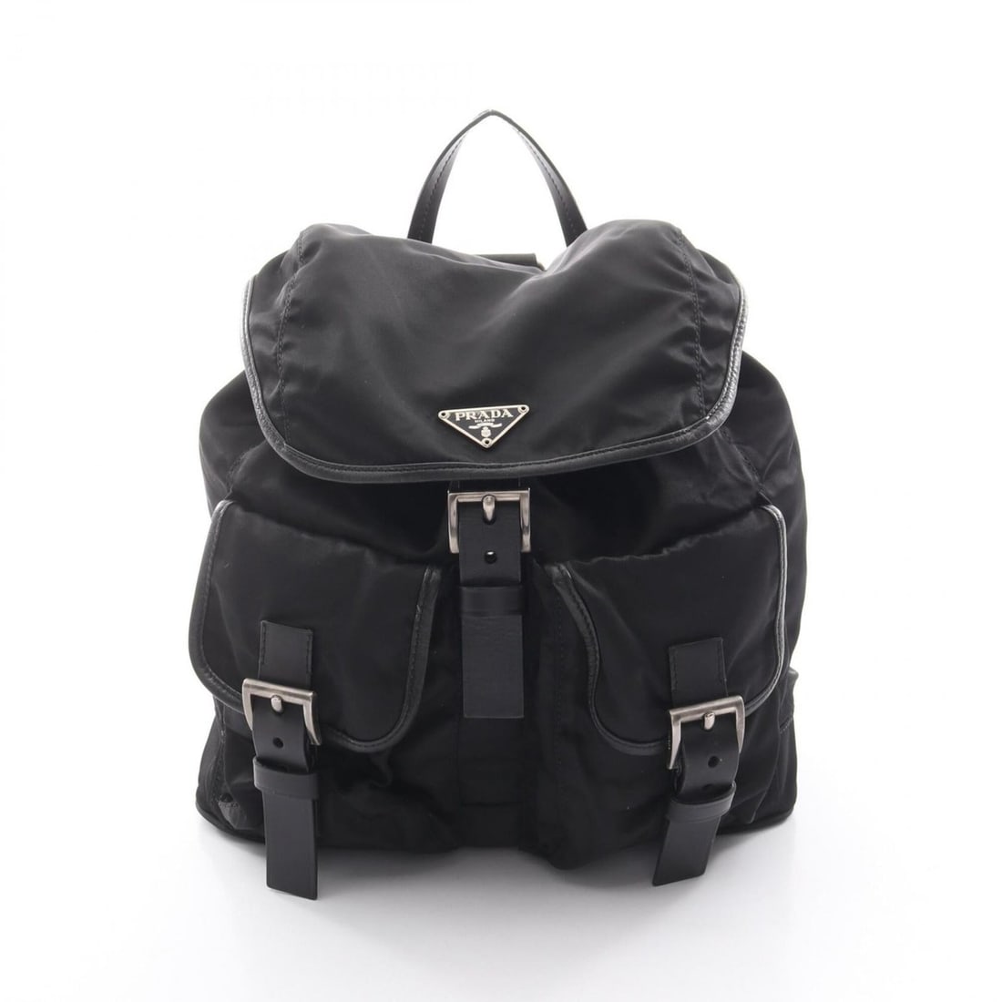 Prada Triangle Logo Backpack/Handbag, Nylon, Women's, Black (1 of 10)