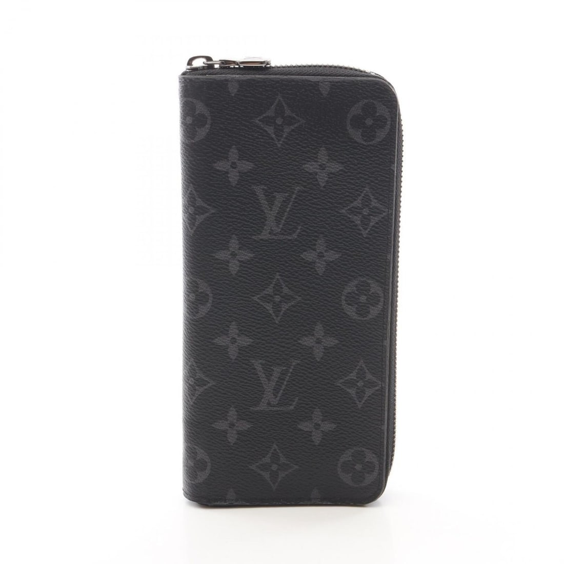 Louis Vuitton Zippy Wallet Vertical Monogram Eclipse Round Long Leather Men's Black M62295 (1 of 9)