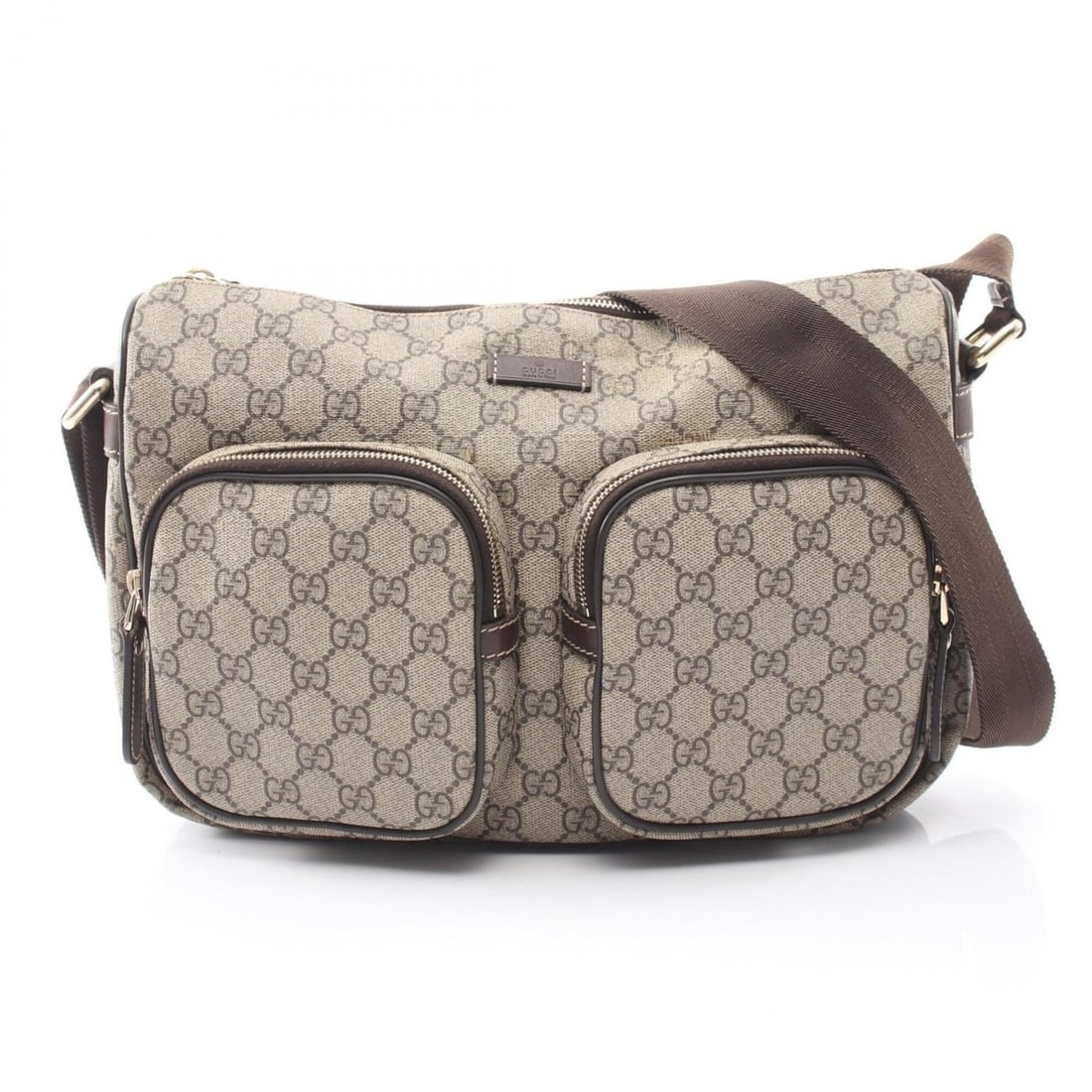 Gucci GG Supreme Shoulder Bag/Handbag, Coated Canvas and Leather, Men's, Beige/Brown, Item Number: --- Catalog ---Category: SizeSize (HxWxD): 19cm x 32cm x 9cm / 7.48'' x 12.59'' x 3.54''Category: DesignType: Handbag, Shoulder bagColor: Beige, BrownGender: MenMaterial: PVC , Leather Category: Gener