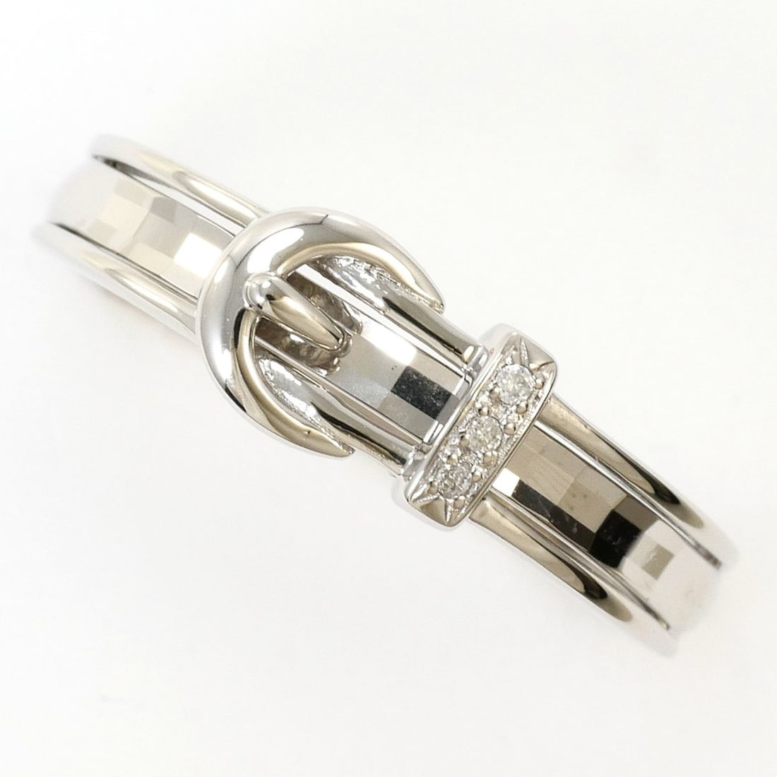 PT900 Platinum Ring with 1 Diamond (no carat marking), Total Weight 3.8g, Like New Condition. (1 of 10)