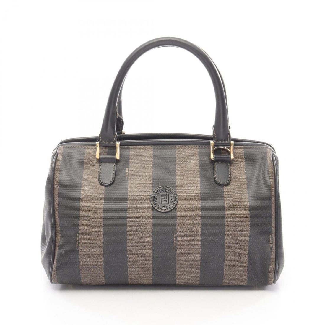 Fendi Pecan Tote Bag Handbag, Coated Canvas Leather, Women's, Brown/Black (1 of 17)