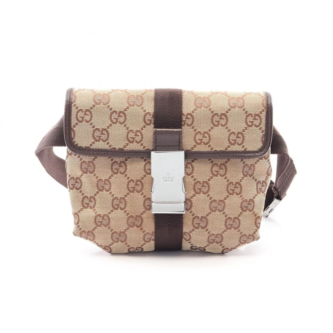 Gucci GG Canvas Waist Bag, Body Handbag, and Leather, Women's, Beige/Brown, 131236: --- Catalog ---Category: SizeSize (HxWxD): 14cm x 17cm x 6cm / 5.51'' x 6.69'' x 2.36''Category: DesignType: Fanny pack, HandbagColor: Beige, BrownGender: WomenMaterial: Canvas , Leather Category: Gen