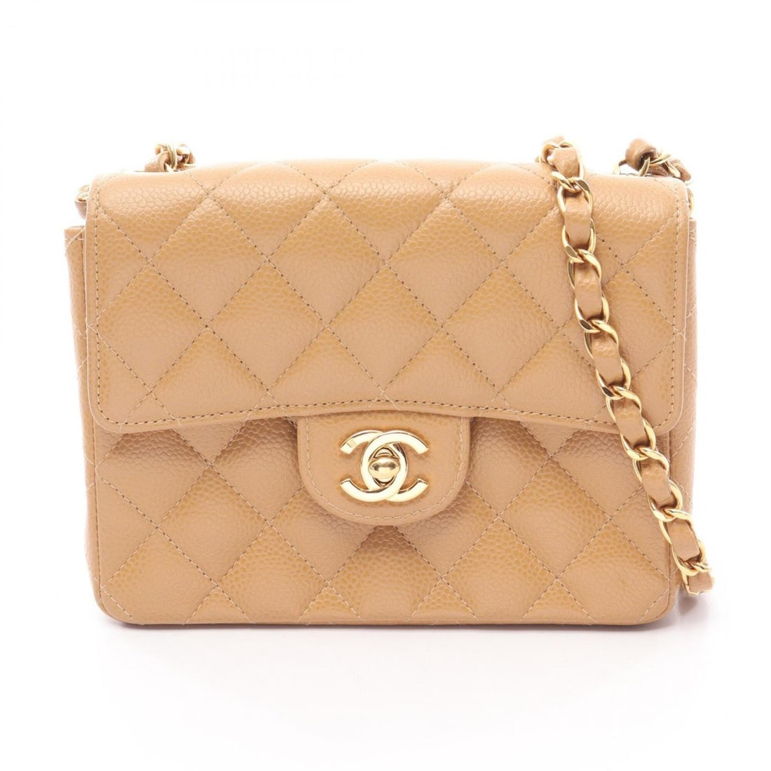 Chanel Mini Matelassé Shoulder Bag/Handbag, Caviar Leather (Grained Calfskin), Women's, Beige,: --- Catalog ---Category: SizeSize (HxWxD): 13cm x 17cm x 6cm / 5.11'' x 6.69'' x 2.36''Category: DesignType: Handbag, Shoulder bagColor: BeigeGender: WomenMaterial: Grained Calfskin Hardware Color: Go