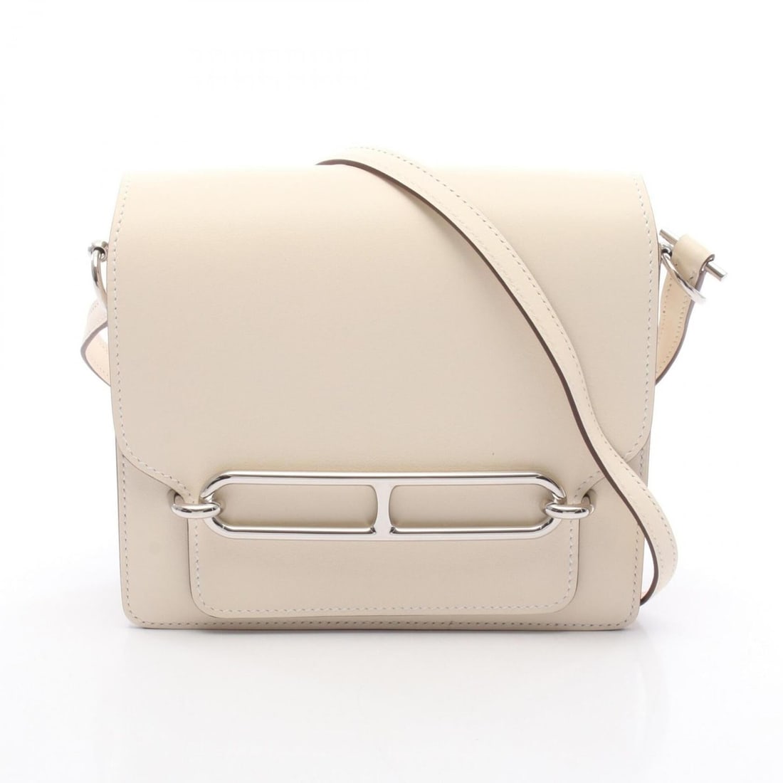 Hermes Sac Roulis Mini Shoulder Bag/Handbag, Leather, Calfskin (Veau Swift), Ivory, 079195CP (1 of 10)