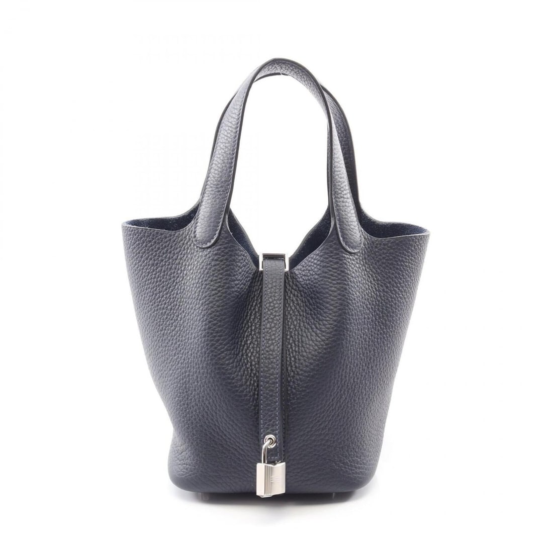 Hermes Picotin Lock PM Handbag, Leather, Taurillon Clemence Women's, Navy Blue (1 of 8)