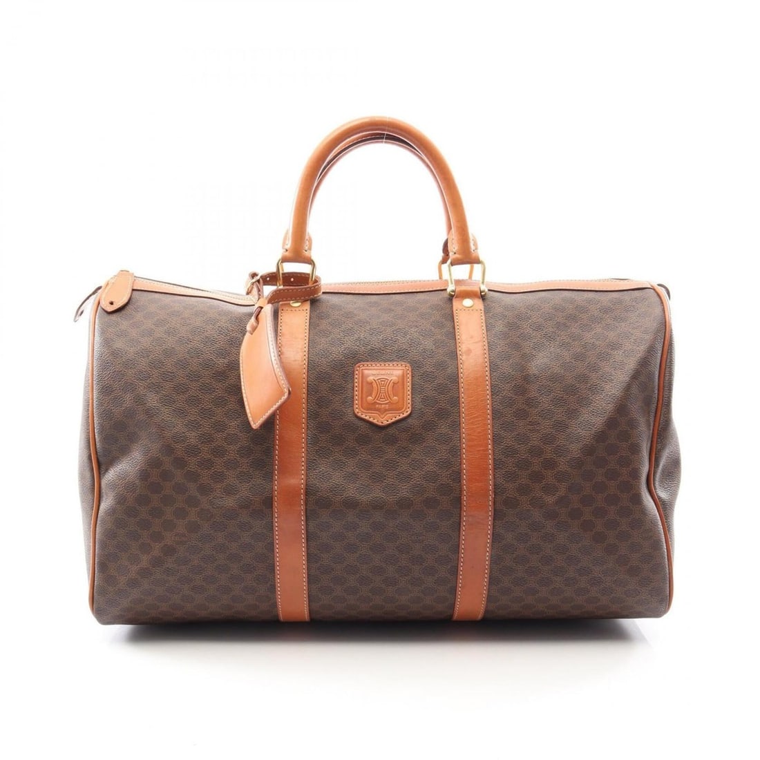 Celine Macadam Boston Bag Handbag, Coated Canvas Leather, Women's, Brown (1 of 17)