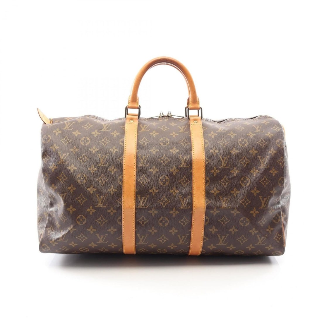 Louis Vuitton Keepall 50 Monogram Boston Bag Handbag, Coated Canvas Leather, Men's/Women's, Brown,: --- Catalog ---Category: SizeSize (HxWxD): 28cm x 51cm x 21.5cm / 11.02'' x 20.07'' x 8.46''Handle Length: 35cm / 13.77''Category: DesignType: Boston bag, HandbagColor: BrownGender: Men,WomenMaterial: