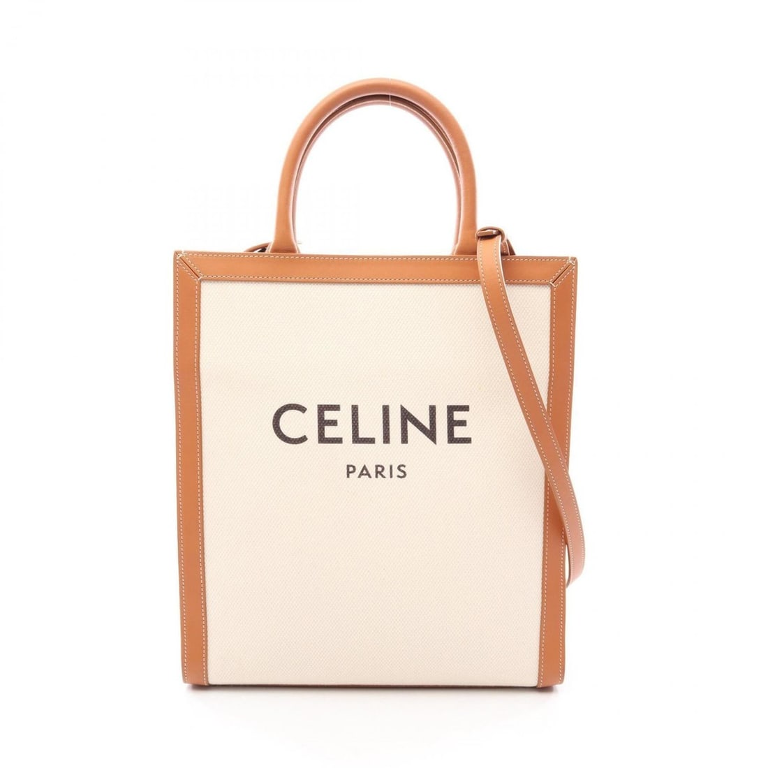 Celine Small Vertical Cabas Triomphe 2-Way Tote Bag/Handbag, Canvas and Leather, Women's, (1 of 8)
