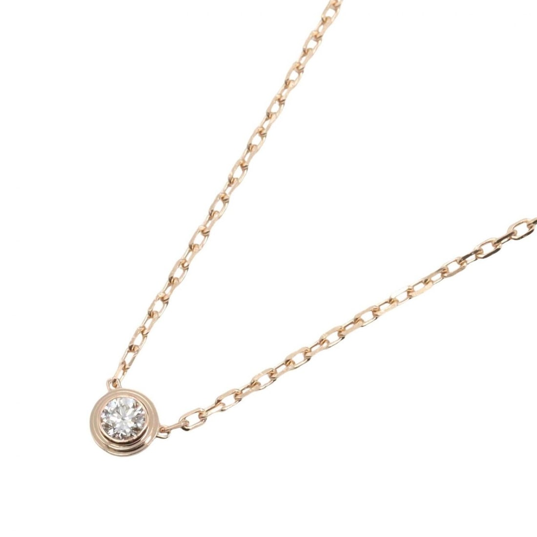 Cartier d'Amour SM Necklace, 18K Pink Gold (PG), Diamond, Women's, Tone, Clear B7215700 (1 of 10)