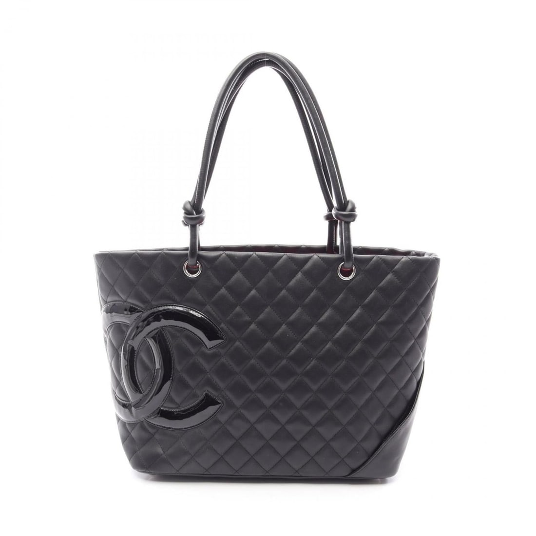 Chanel Cambon Line Large Tote Bag Handbag Leather Enamel Women's Black A25169 (1 of 12)