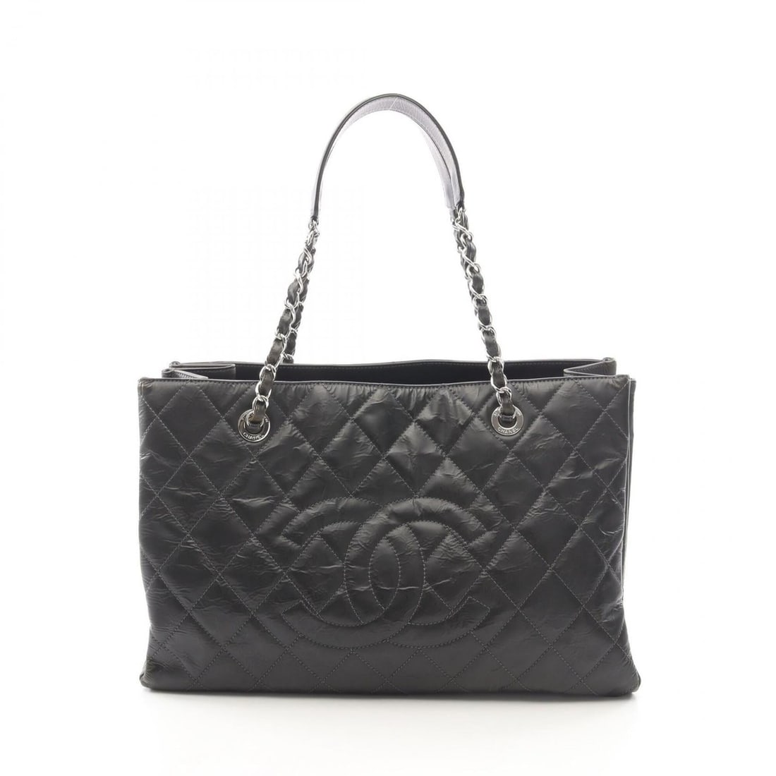Chanel Matelassé Tote Bag Handbag Leather Women's Black: --- Catalog ---Category: SizeSize (HxWxD): 24cm x 39cm x 11cm / 9.44'' x 15.35'' x 4.33''Category: DesignType: Handbag, Tote bagColor: BlackGender: WomenMaterial: Leather Hardware Color: SilverCategor