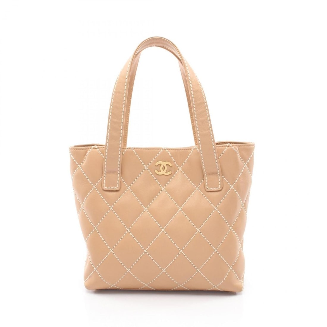 Chanel Wild Stitch Tote Bag Handbag Leather Women's Beige: --- Catalog ---Category: SizeSize (HxWxD): 23cm x 23cm x 8cm / 9.05'' x 9.05'' x 3.14''Category: DesignType: Handbag, Tote bagColor: BeigeGender: WomenMaterial: Leather Hardware Color: GoldCategory: G