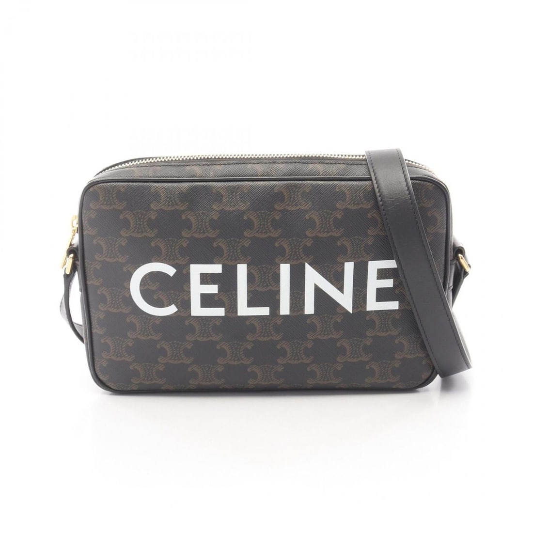Celine Triomphe Medium Messenger Shoulder Bag/Handbag, Coated Canvas and Leather, Women's, Brown: --- Catalog ---Category: SizeSize (HxWxD): 14.5cm x 22.5cm x 4cm / 5.7'' x 8.85'' x 1.57''Strap Length: 104cm - 125cm / 40.94'' - 49.21''Category: DesignType: Handbag, Shoulder bagColor: BrownGender: 