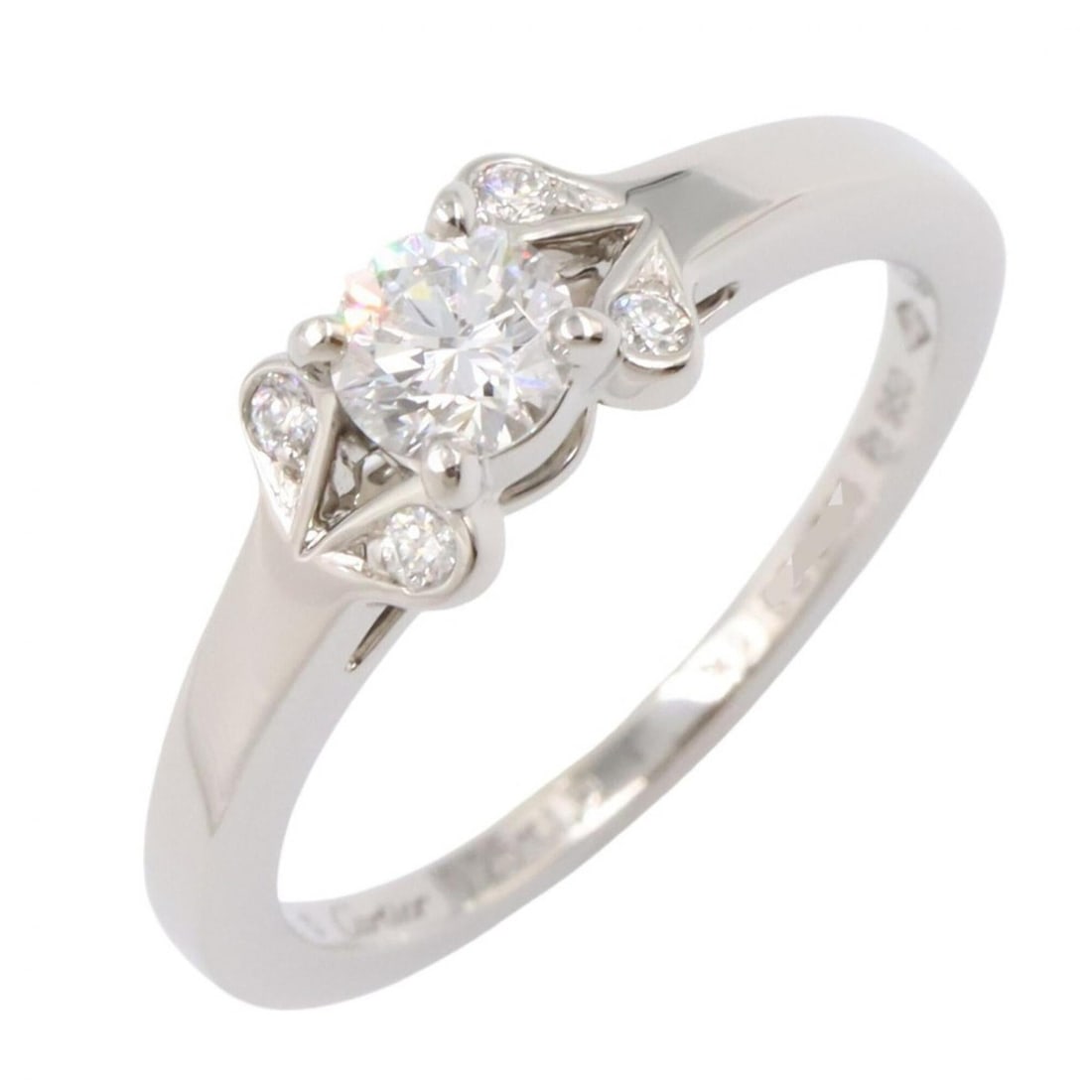 Cartier Ballerina Solitaire Ring - Platinum (Pt950) with Diamonds Women's Silver/Clear Tone (1 of 9)