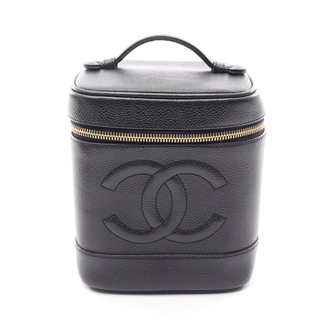 Chanel Coco Mark Handbag, Caviar Leather (Grained Calfskin), Women's, Black, AO1998 (1 of 9)