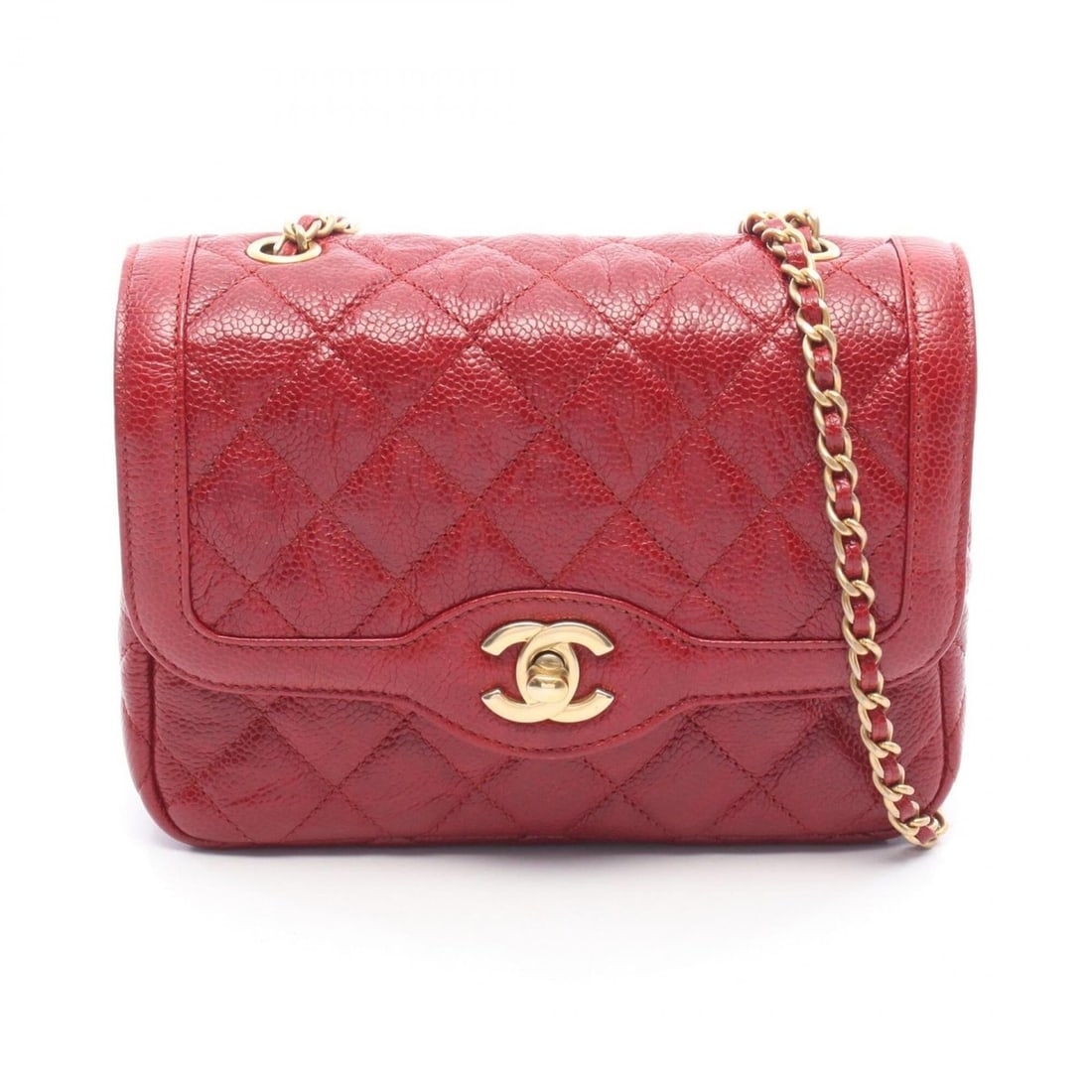 Chanel Mini Matelassé Shoulder Bag/Handbag, Leather, Women's, Red (1 of 11)