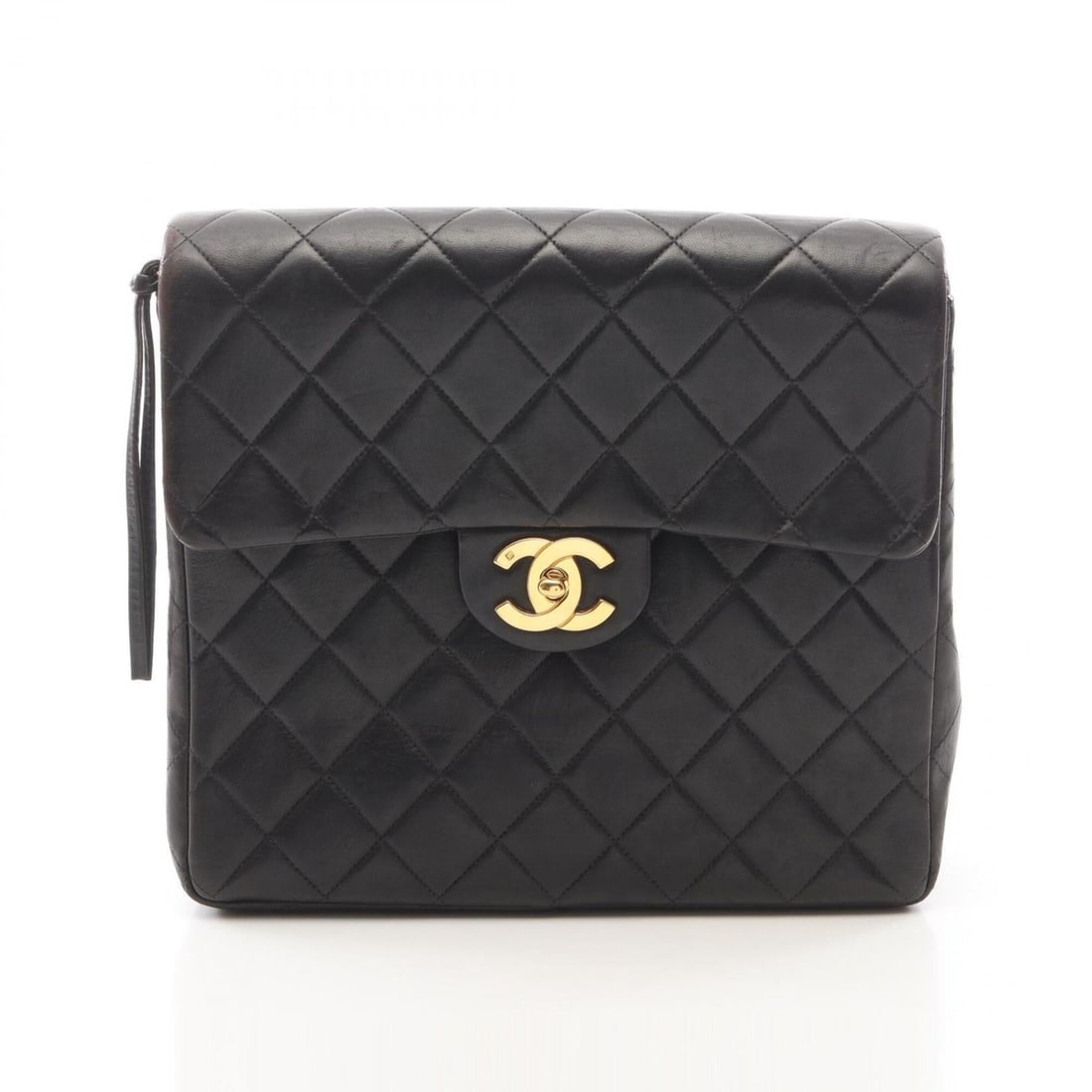 Chanel Matelassé Square Chain Backpack/Handbag, Lambskin Leather, Women's, Black (1 of 12)