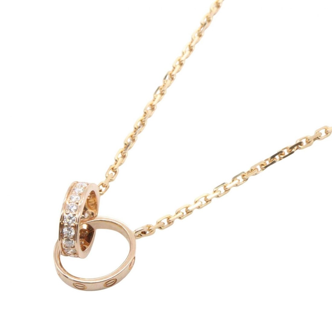 Cartier Baby Love Necklace, Diamond Jewelry, 18KPG (Pink Gold), Diamond, Women's, Gold Tone, Clear (1 of 13)
