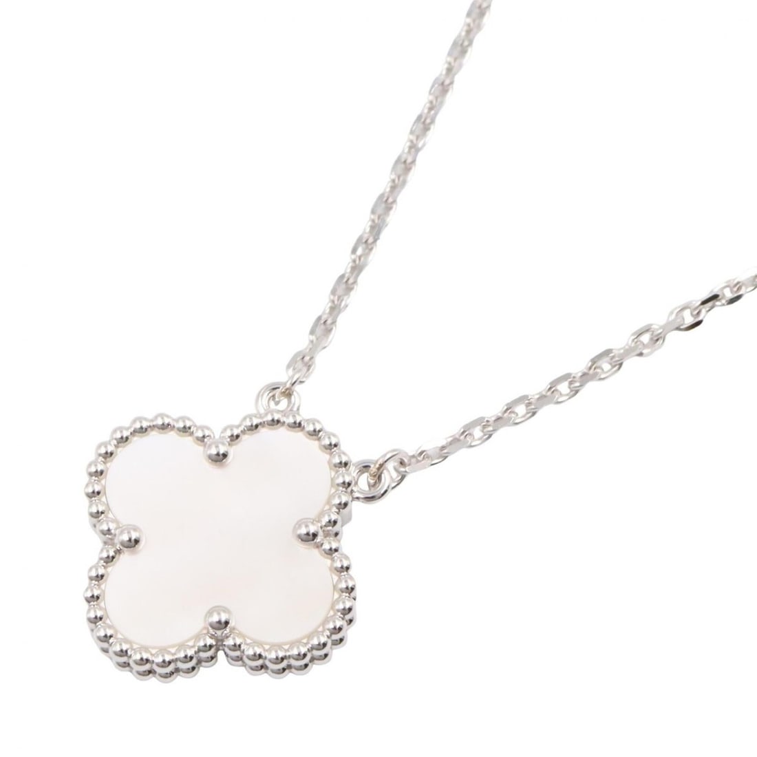 Van Cleef & Arpels Vintage Alhambra Mother of Pearl Necklace, 18K White Gold (18KWG), Pearl, (1 of 14)