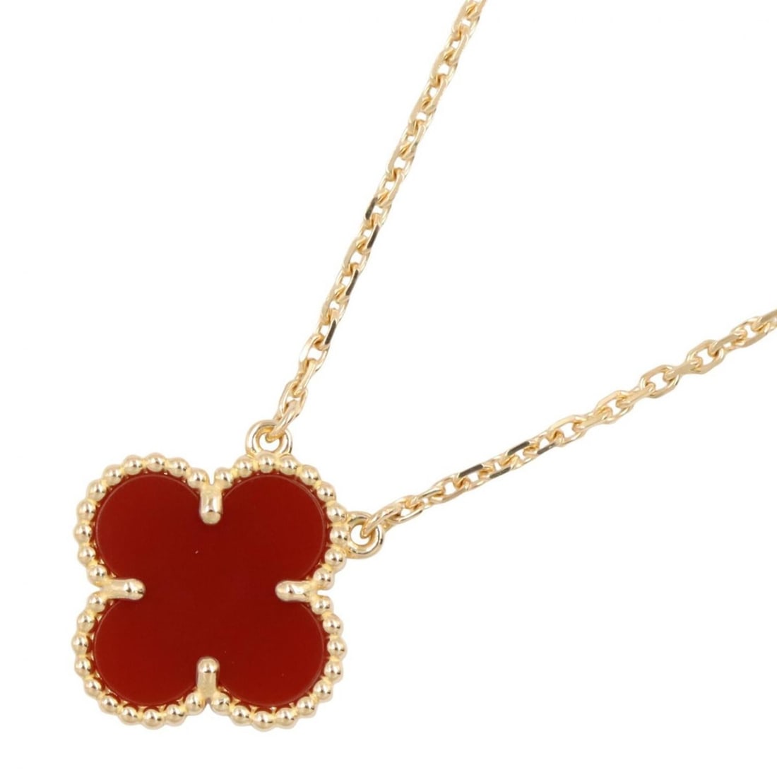 Van Cleef & Arpels Vintage Alhambra Necklace, Carnelian 18K (Yellow Gold), Carnelian, Women's, (1 of 12)