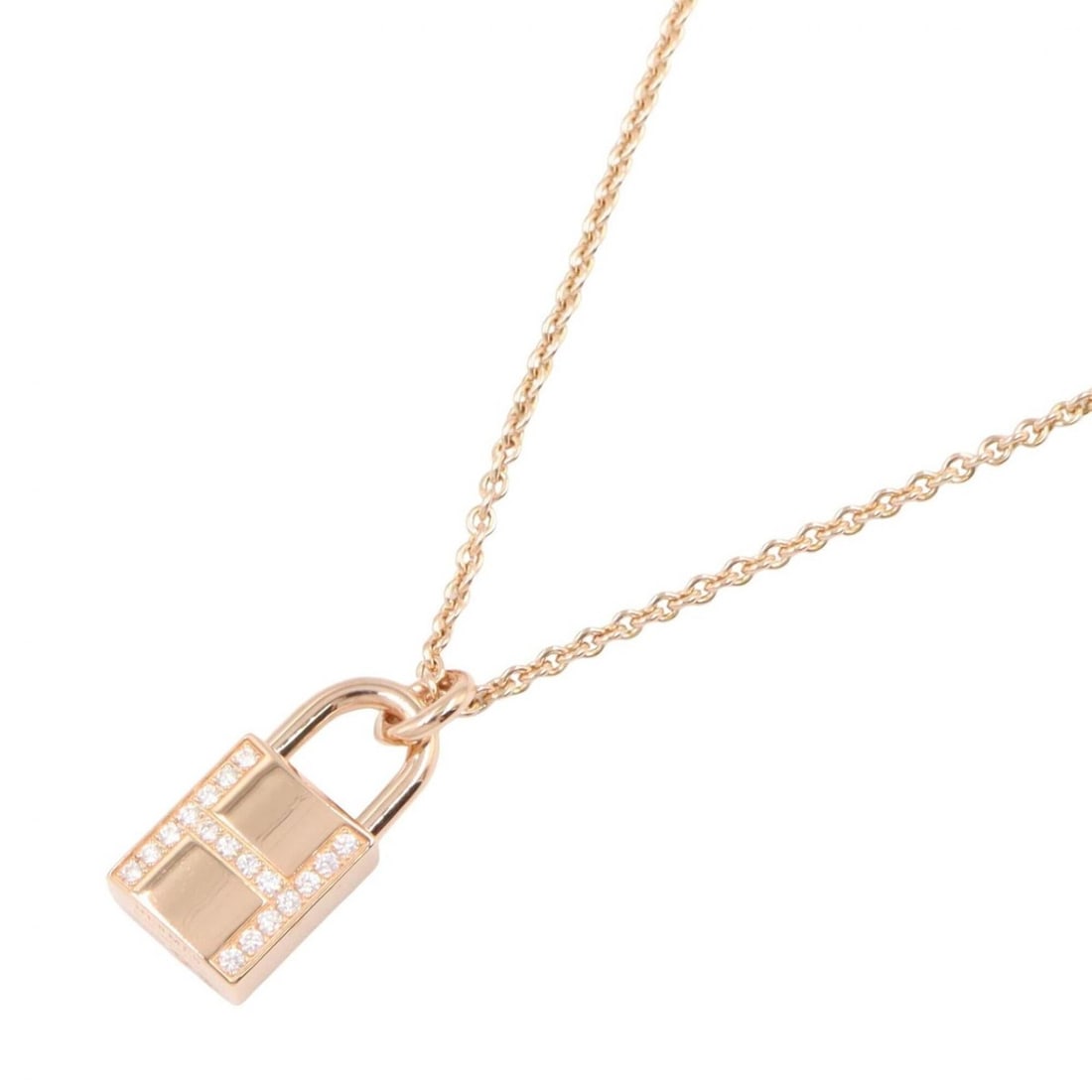 Hermes Amulette Cadena Diamond Necklace, 18K Pink Gold (PG), Diamond, Women's, Tone, Clear H121332B: --- Catalog ---Category: SizePendant Size: 16mm x 8mm / 0.62'' x 0.31''Neck Circumference: 37.5 cm - 39.5 cm / 14.76'' - 15.55''Category: DesignColor: Clear, GoldGender: WomenMaterial: Pink gold (18K)