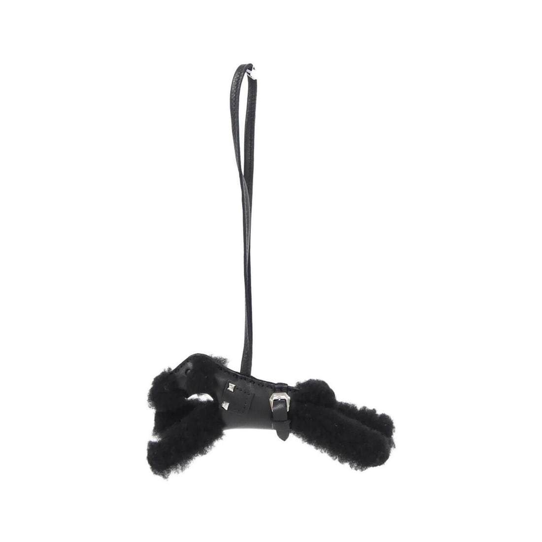 Hermes Buddy Punk 084187CK Accessory Bag Charm: --- Catalog ---Category: SizeChain Length: 360.00mm / 14.17''Size (HxWxD): 65.00mm x 15.00mm / 2.56'' x 0.59''Category: DesignType: Handbag charmColor: BlackGender: Women,MenMaterial: Agneau MiloCateg
