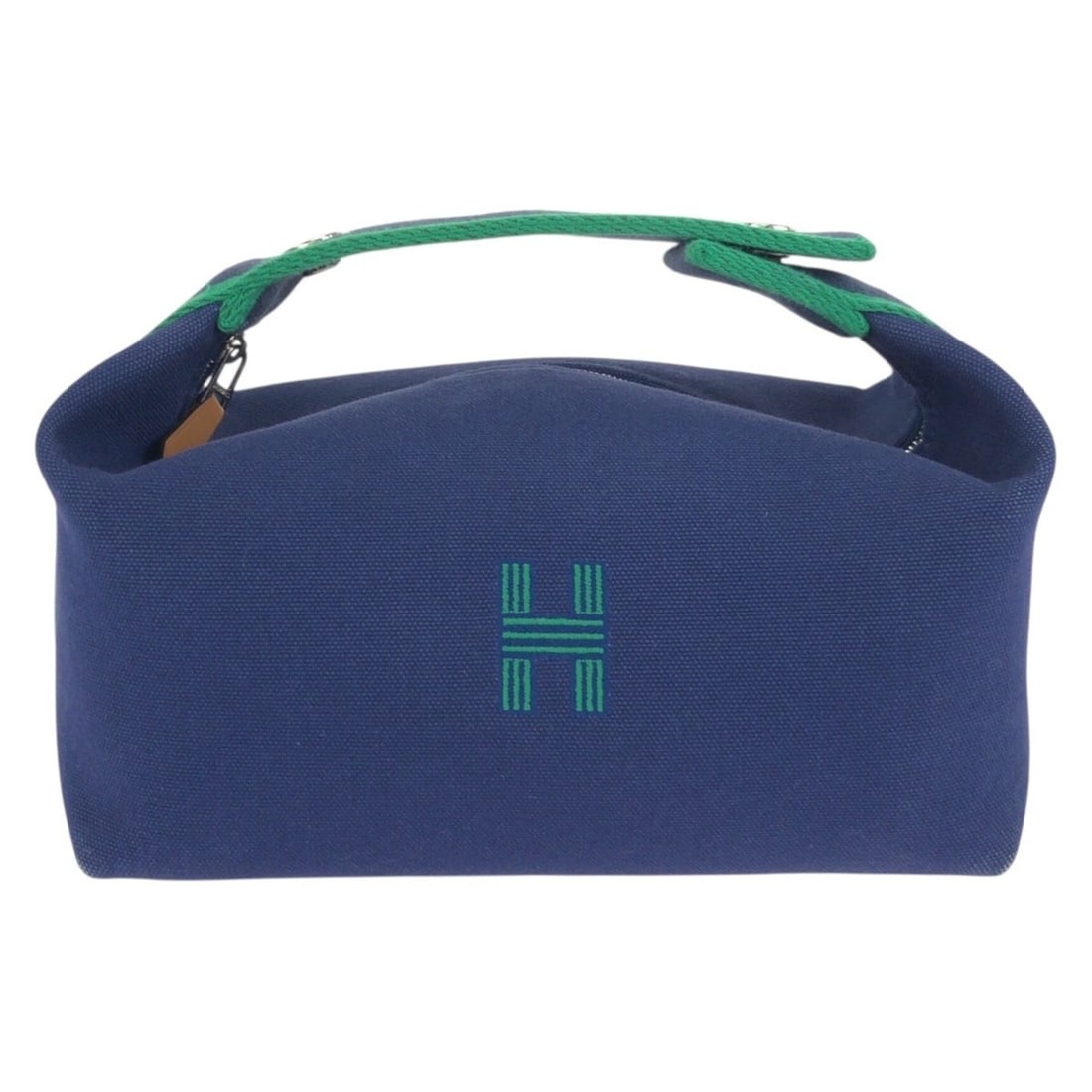 HERMES Bride à Black PM Marine Blue Green Toile H Handbag Accessory Pouch Makeup for Women (1 of 10)