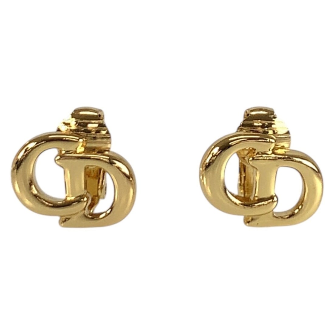 Christian Dior Vintage CD Logo Gold Plated Earrings for Women (1 of 10)