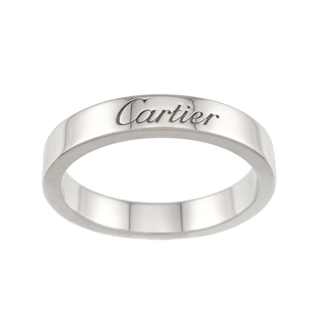 Cartier C de #48 Ring, 3mm wide, Platinum, Diamond Ring (1 of 9)