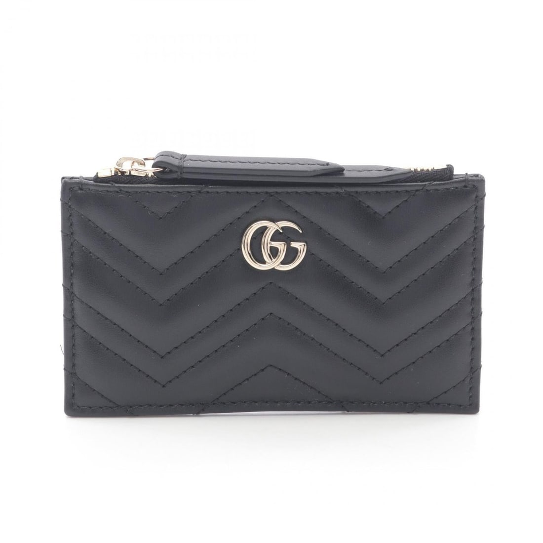 Gucci Double G Wallet/Coin Purse, Leather, Women's, Black, 813353DTDHD1000 (1 of 11)