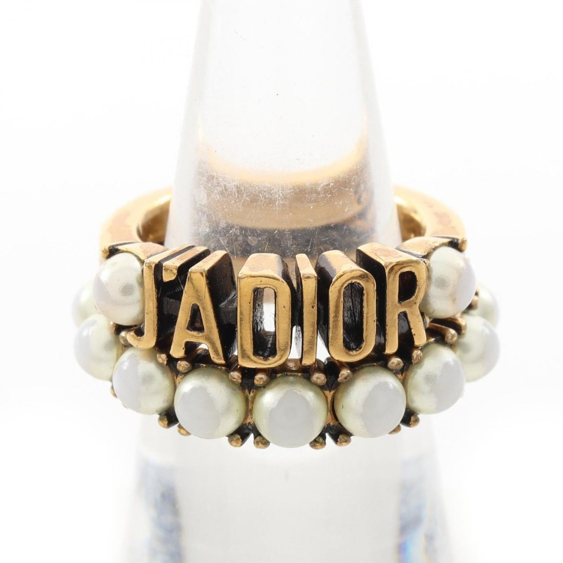 Christian Dior Dior J'ADIOR 2-piece ring set, gold-plated (GP) with faux pearls, women's, gold and (1 of 14)