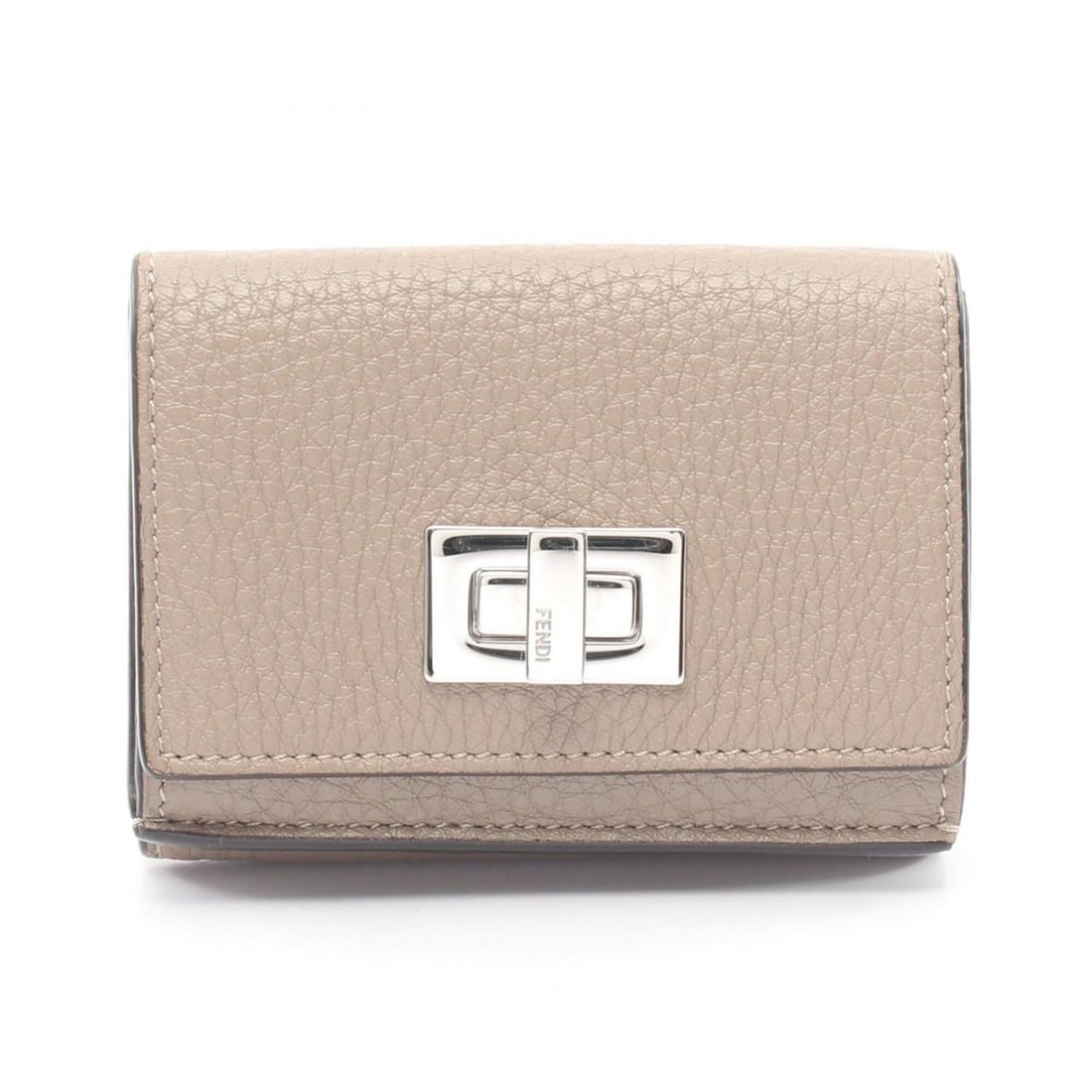 Fendi Peekaboo Tri-fold Wallet, Leather, Women's, Beige, 8M0426 (1 of 11)