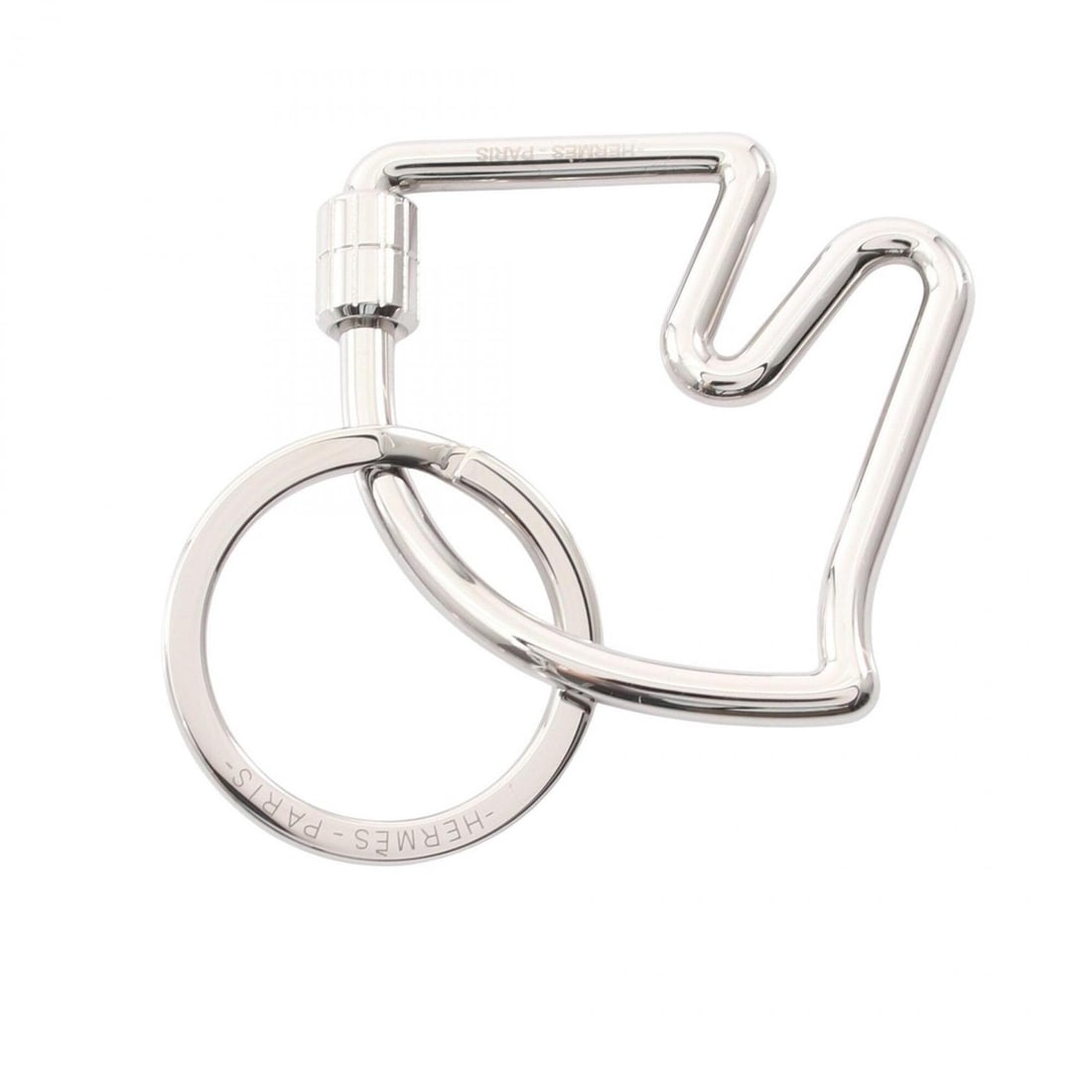Hermes Cheval Keyring Keychain Accessory Metal Women's Silver H077216FJ00 (1 of 10)