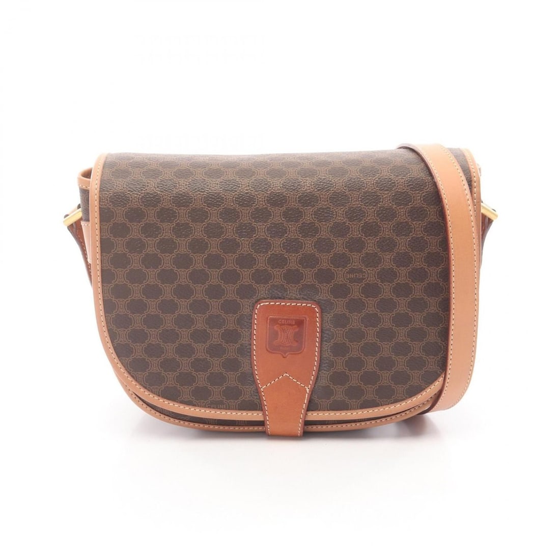 Celine Macadam Shoulder Bag/Handbag, Coated Canvas and Leather, Women's, Brown (1 of 10)