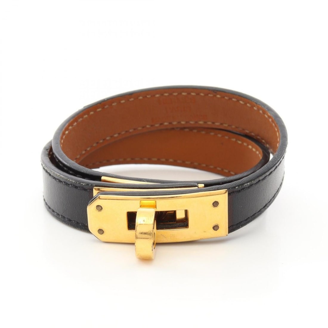 Hermes Kelly Bracelet Double Tour Accessory Calfskin (Cowhide) GP (Gold Plated) Box Calf Women's (1 of 10)