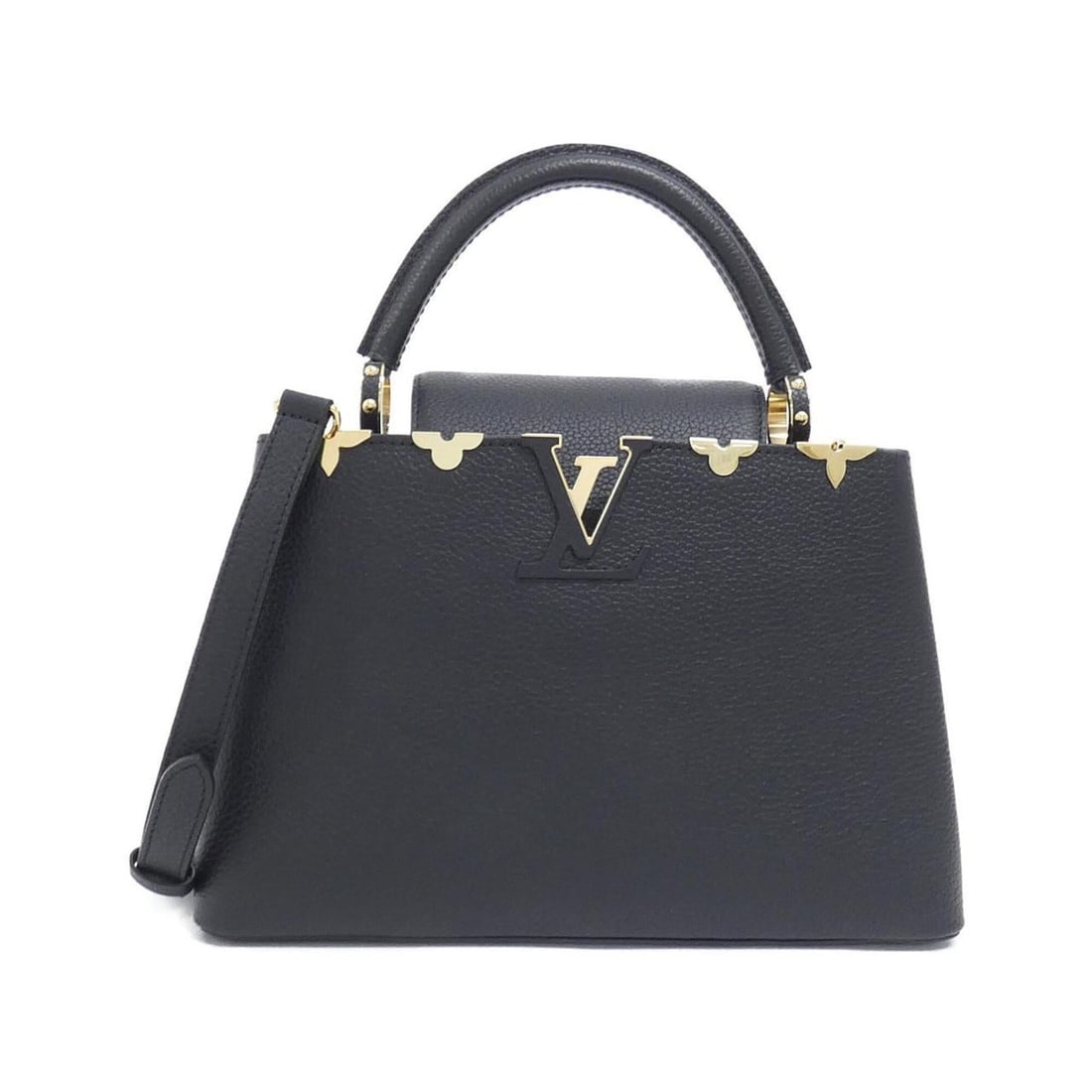 Louis Vuitton Capucines MM M54663 Handbag: --- Catalog ---Category: SizeSize (HxWxD): 20cm x 31cm x 10cm / 7.87'' x 12.2'' x 3.93''Category: DesignType: HandbagColor: BlackGender: Men,WomenHardware Color: GoldCategory: GeneralMPN: