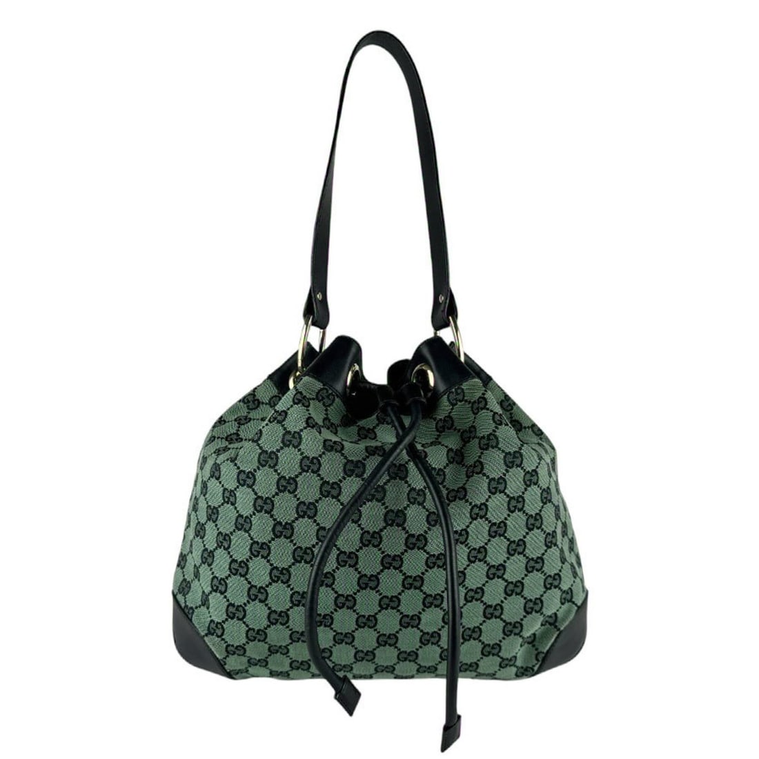 Gucci GUCCI Shoulder Bag GG Canvas Leather Green Black Women's 272374 z9892: --- Catalog ---Category: SizeSize (HxWxD): 23cm x 32cm x 11cm / 9.05'' x 12.59'' x 4.33''Category: DesignType: Shoulder bagColor: Black, GreenGender: WomenMaterial: GG canvas , Leather Category: