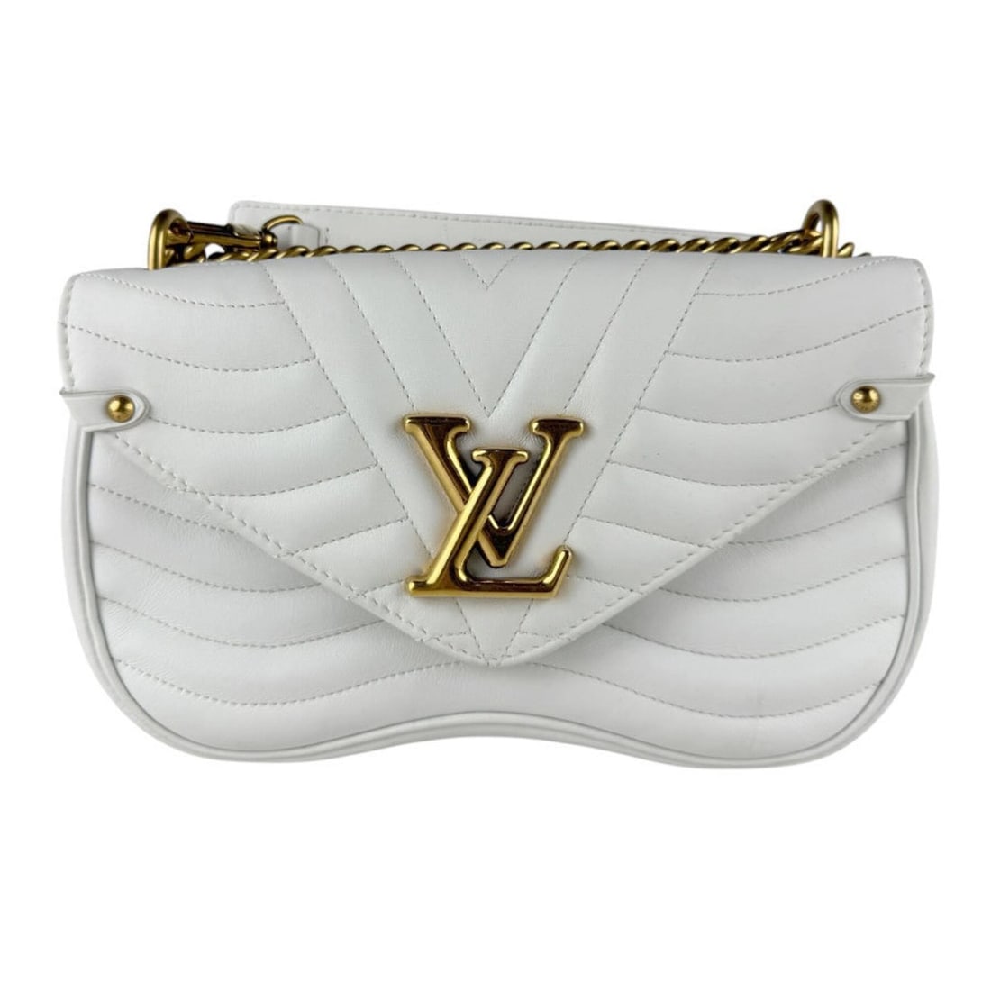 Louis Vuitton LOUIS VUITTON Shoulder Bag New Wave Chain MM Leather Snow Women's M51945 z9888: --- Catalog ---Category: SizeSize (HxWxD): 16cm x 25cm x 7cm / 6.29'' x 9.84'' x 2.75''Category: DesignType: Shoulder bagColor: Light gray, WhiteGender: WomenMaterial: Leather Category: GeneralMPN: