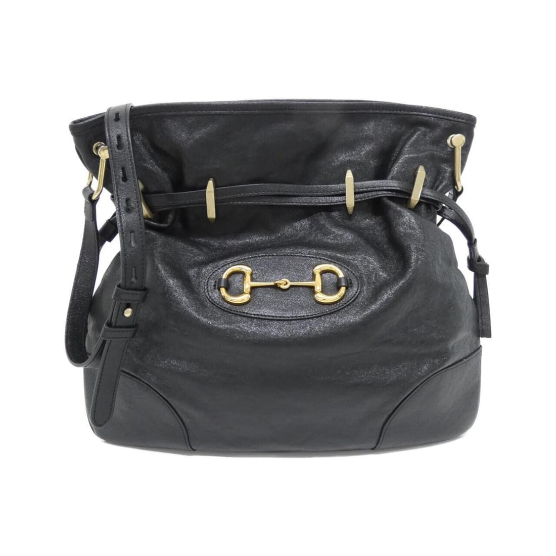 Gucci HORSEBIT 1955 602089 1IVOG Shoulder Bag: --- Catalog ---Category: SizeSize (HxWxD): 34cm x 37cm x 3cm / 13.38'' x 14.56'' x 1.18''Category: DesignType: Shoulder bagColor: BlackGender: WomenMaterial: Leather Hardware Color: GoldCategory: