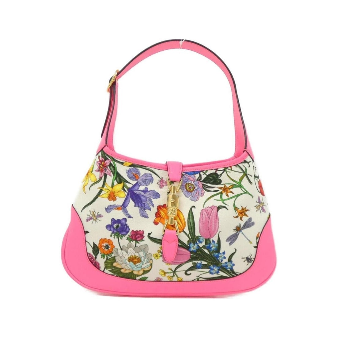 Gucci JACKIE 550152 9Z1BG Shoulder Bag: --- Catalog ---Category: SizeSize (HxWxD): 21cm x 32cm x 4cm / 8.26'' x 12.59'' x 1.57''Category: DesignType: Shoulder bagColor: PinkGender: WomenMaterial: Leather , Canvas Hardware Color: