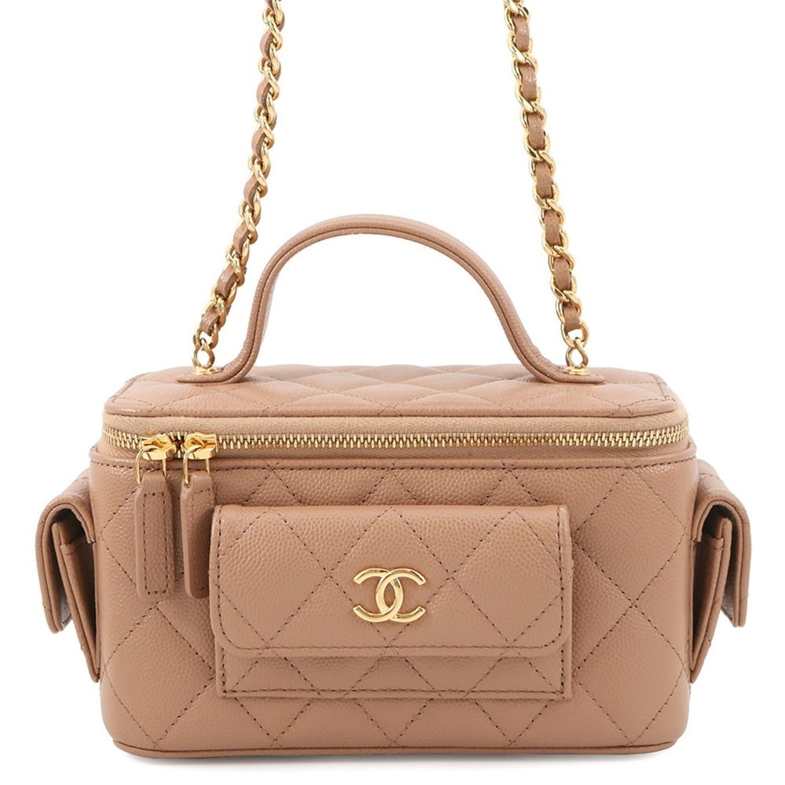 Chanel Chain Shoulder Bag Matelassé Coco Mark Vanity Caviar Skin AP3017 CHANEL Handbag Women's (1 of 13)