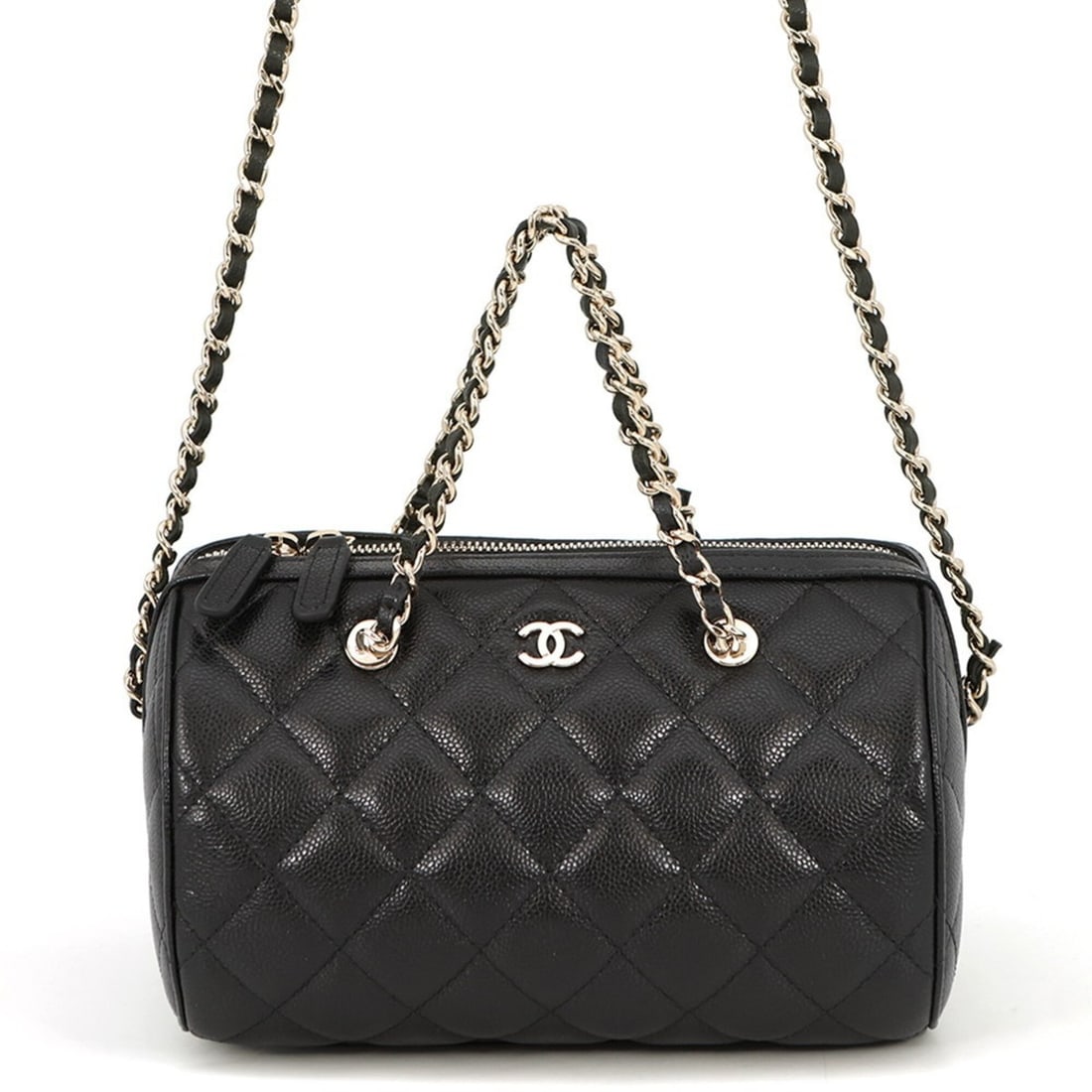 Chanel Matelassé handbag, Coco Mark, caviar leather, mini Boston bag, AP4474, CHANEL 2-way shoulder (1 of 12)